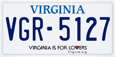 VA license plate VGR5127