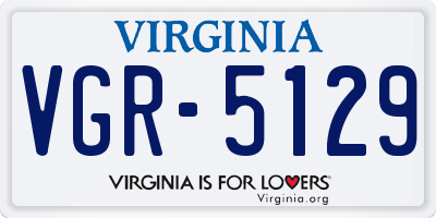 VA license plate VGR5129