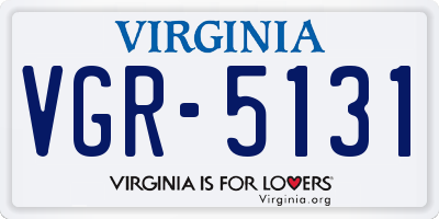 VA license plate VGR5131