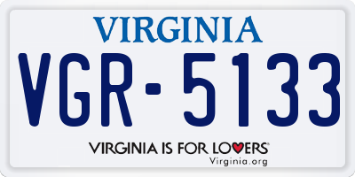VA license plate VGR5133