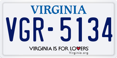 VA license plate VGR5134