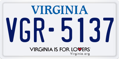 VA license plate VGR5137