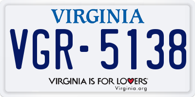 VA license plate VGR5138