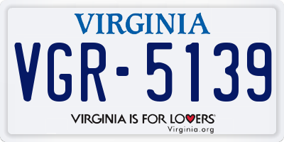 VA license plate VGR5139