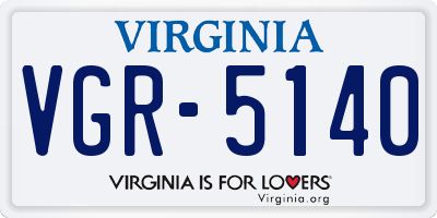 VA license plate VGR5140