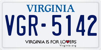 VA license plate VGR5142