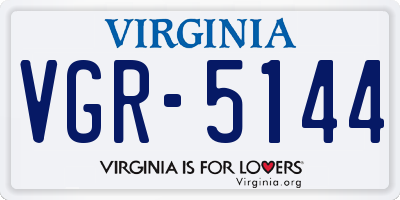 VA license plate VGR5144