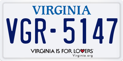 VA license plate VGR5147