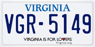VA license plate VGR5149
