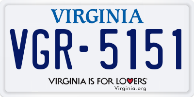 VA license plate VGR5151