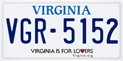 VA license plate VGR5152