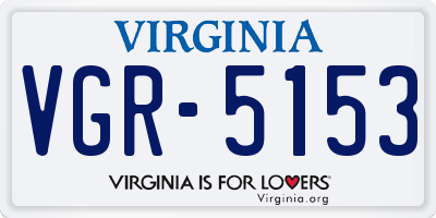 VA license plate VGR5153