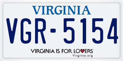 VA license plate VGR5154