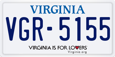 VA license plate VGR5155