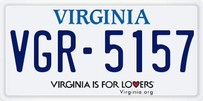 VA license plate VGR5157