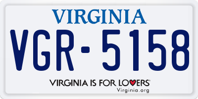 VA license plate VGR5158