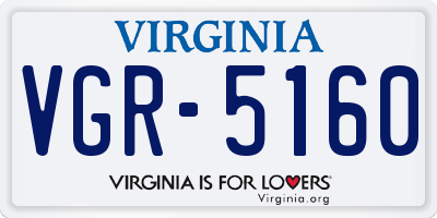 VA license plate VGR5160