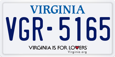 VA license plate VGR5165