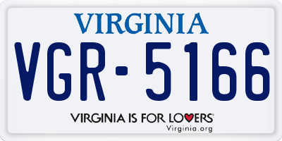 VA license plate VGR5166