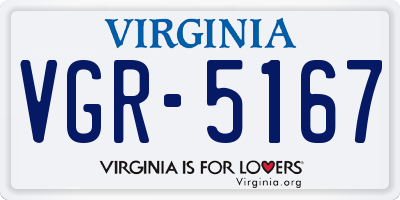 VA license plate VGR5167
