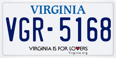 VA license plate VGR5168
