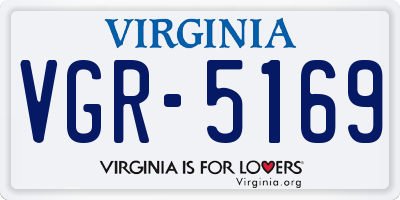 VA license plate VGR5169