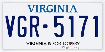 VA license plate VGR5171