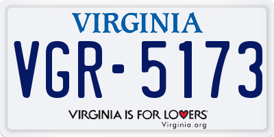 VA license plate VGR5173