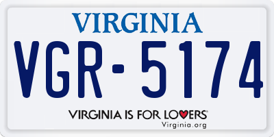 VA license plate VGR5174