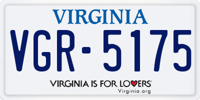 VA license plate VGR5175