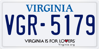 VA license plate VGR5179