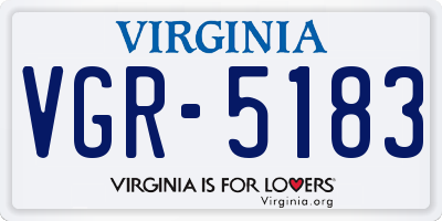 VA license plate VGR5183