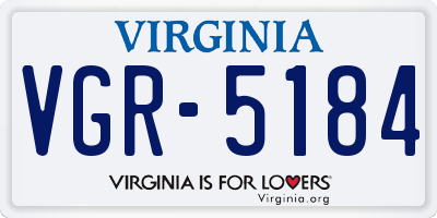 VA license plate VGR5184