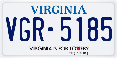 VA license plate VGR5185