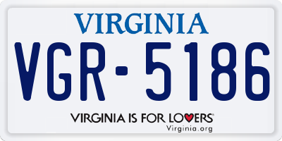 VA license plate VGR5186