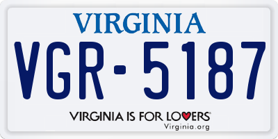 VA license plate VGR5187