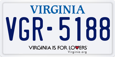 VA license plate VGR5188