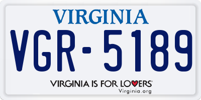 VA license plate VGR5189