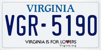 VA license plate VGR5190