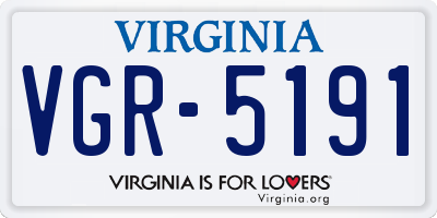 VA license plate VGR5191