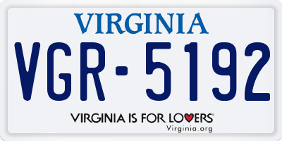 VA license plate VGR5192