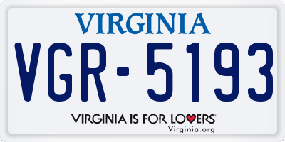 VA license plate VGR5193