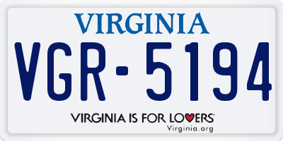 VA license plate VGR5194
