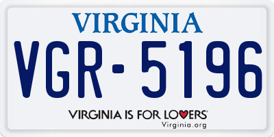 VA license plate VGR5196