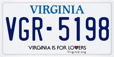 VA license plate VGR5198