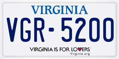VA license plate VGR5200