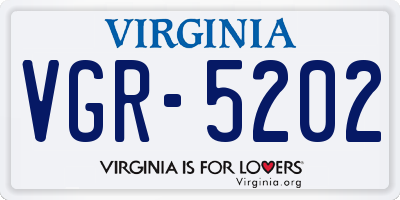 VA license plate VGR5202