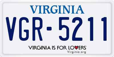 VA license plate VGR5211