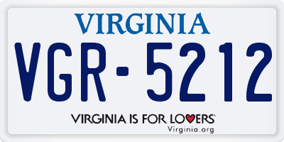 VA license plate VGR5212