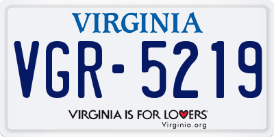 VA license plate VGR5219